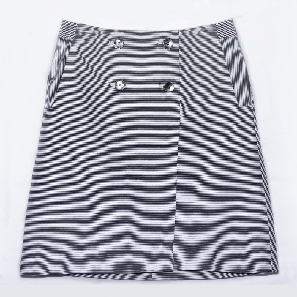 The Limited Nautical Button Front Faux wrap Striped Fisherman Core Mini Skirt 2